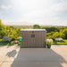 A Lifetime Horizontal Storage Shed (75 Cubic Feet) - 60341 sitting on a patio.