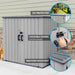 A picture of a Lifetime Utility Shed - 60331U with a lock and key.