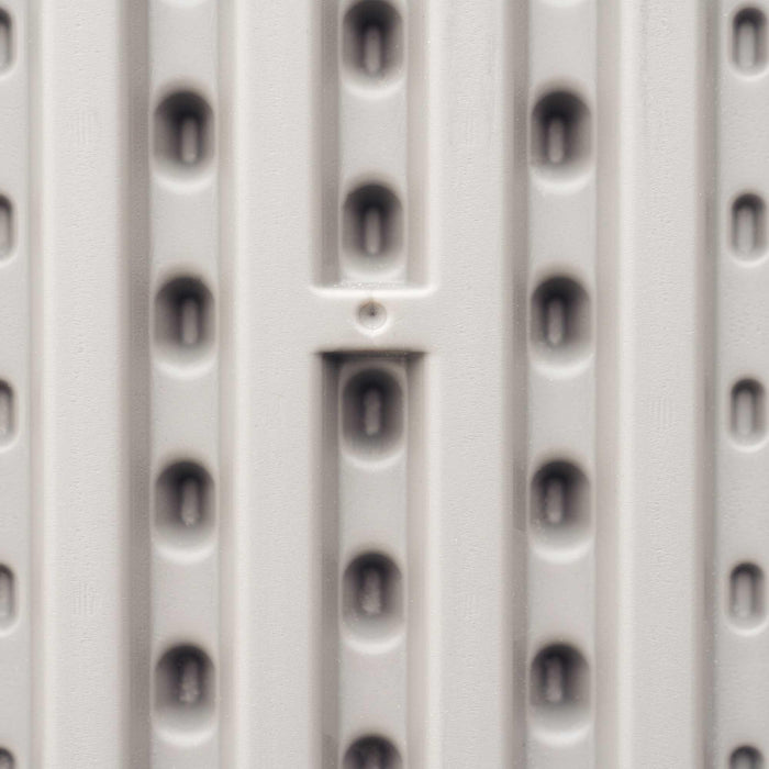 A close up of a Lifetime Utility Shed - 60331U with holes in it.