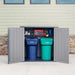 Two Lifetime Utility Sheds - 60331U in a metal storage cabinet.
