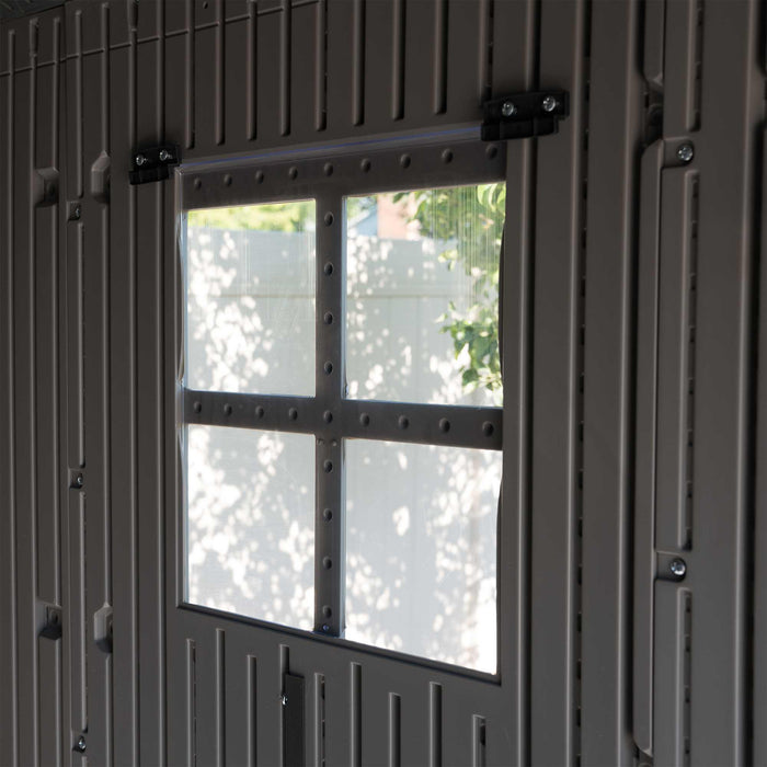Window details of a tool cabin from the inside