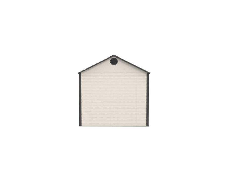 A white wall as the back view of a shed, on a white background