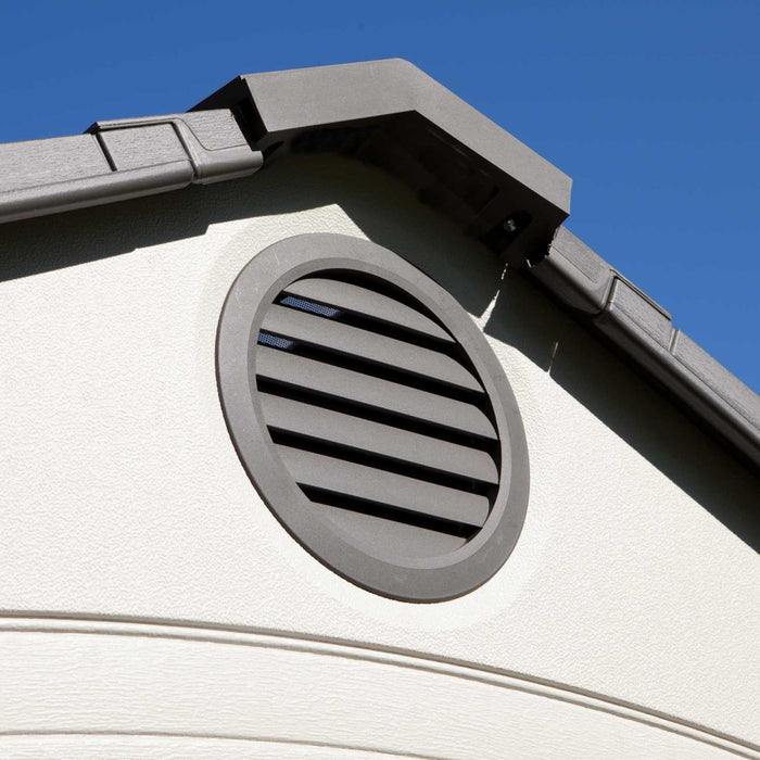 Close up of a vent on the roof of a mobile home.