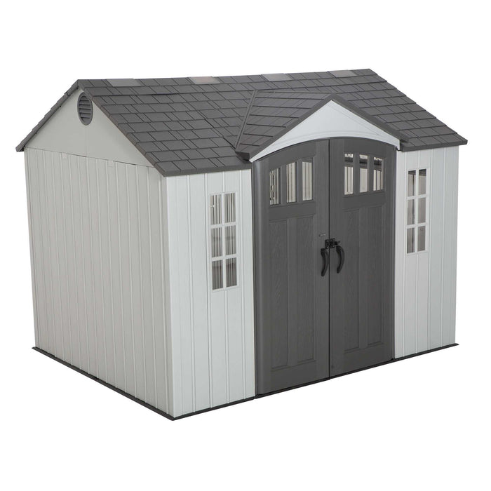 A Lifetime 10 Ft. X 8 Ft. Outdoor Storage Shed - 60243 on a white background.