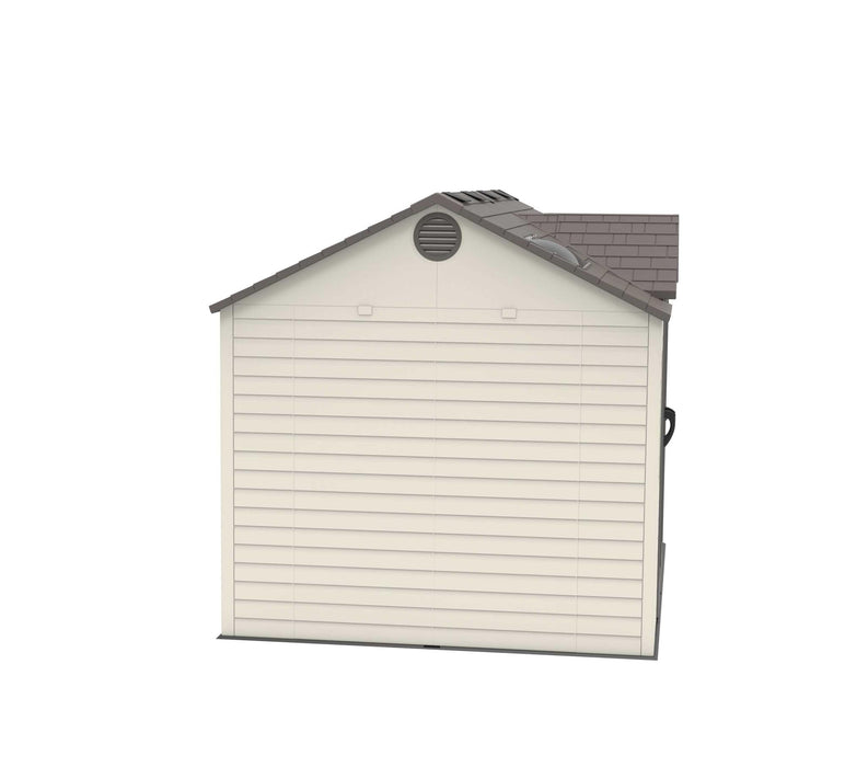 A Lifetime 10 Ft. X 8 Ft. Outdoor Storage Shed - 60001 with a door on it.