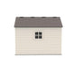 A Lifetime 10 Ft. X 8 Ft. Outdoor Storage Shed - 60001 with a window and a roof.