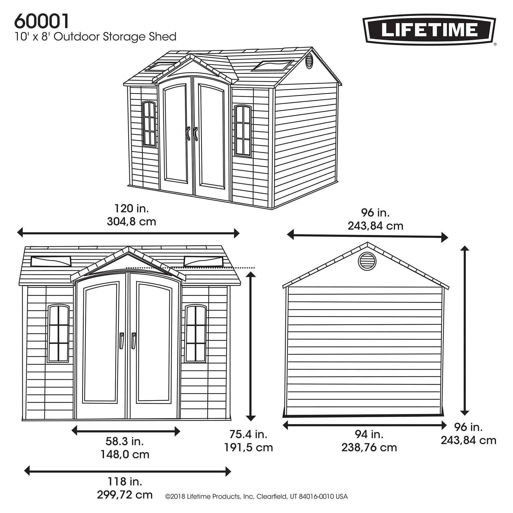 Lifetime 10 Ft. X 8 Ft. Outdoor Storage Shed 60001 - Shop Now