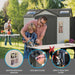 A man and a child are working on a Lifetime 10 Ft. X 8 Ft. Outdoor Storage Shed - 60001
