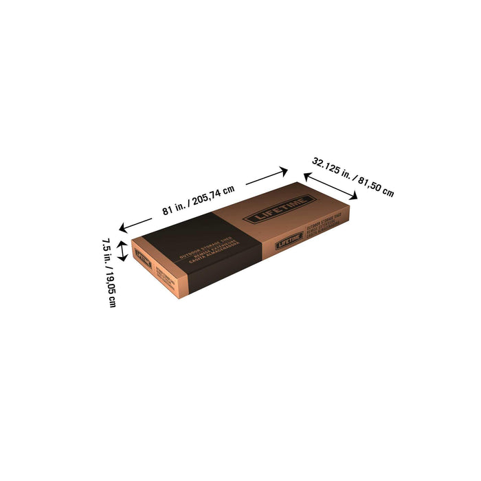 A diagram showing the dimensions of a Lifetime 11 Ft. X 21 Ft. Outdoor Storage Shed - 60237.