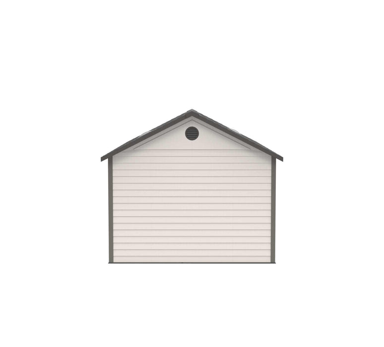 A small Lifetime 11 Ft. X 21 Ft. Outdoor Storage Shed - 60237 on a white background.