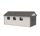 A Lifetime 11 Ft. X 21 Ft. Outdoor Storage Shed - 60237 with a gray roof.
