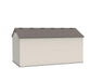 A white Lifetime shed with a brown roof - Lifetime 15 Ft. X 8 Ft. Outdoor Storage Shed - 6446.