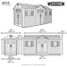 Lifetime 15 ft x 8 ft outdoor storage shed - 60318 dimensions