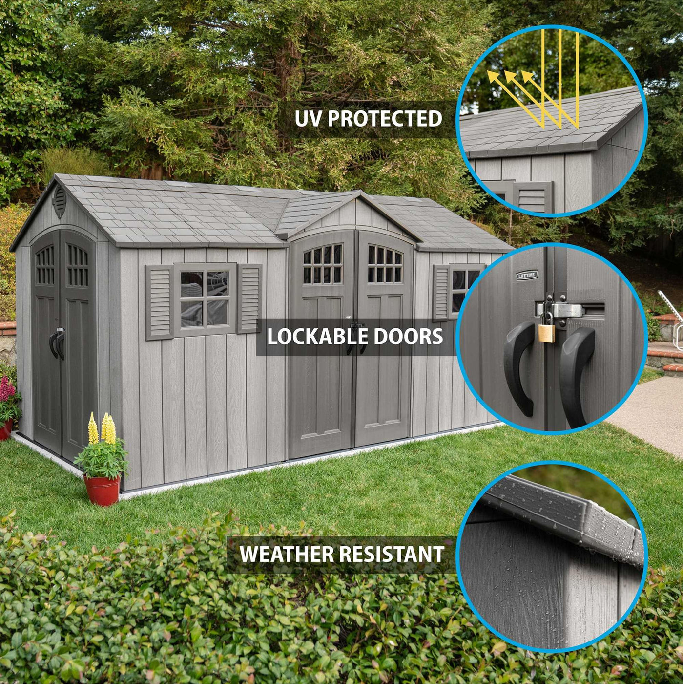Lifetime 15x8 Outdoor Storage Shed 60318 Spacious Storage Solution Lifetime 15x8 outdoor storage shed 60318 spacious storage solution