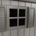 A Lifetime 15 Ft X 8 Ft Outdoor Storage Shed - 60318 with shutters on the side of a shed.