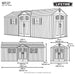 Detailed diagram of the dimensions of Lifetime  60127 20 Ft. x 8 Ft. Outdoor Storage Shed