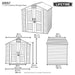 A diagram showing the dimensions of an Outdoor Storage Shed - 60057 by Lifetime.