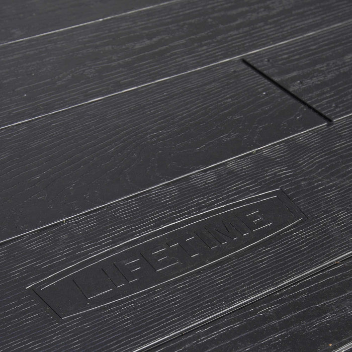 A close up of the floor details with logo