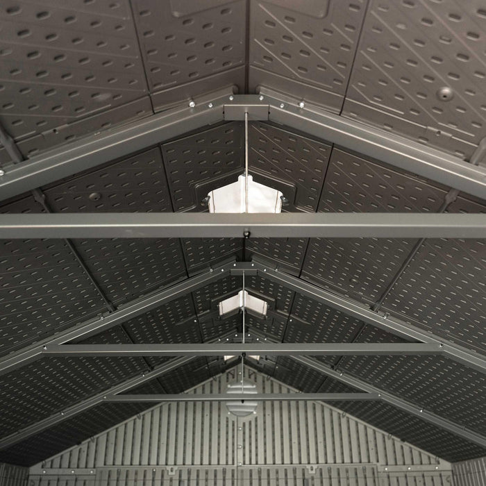 A close up detail of the ceiling of a storage cabin