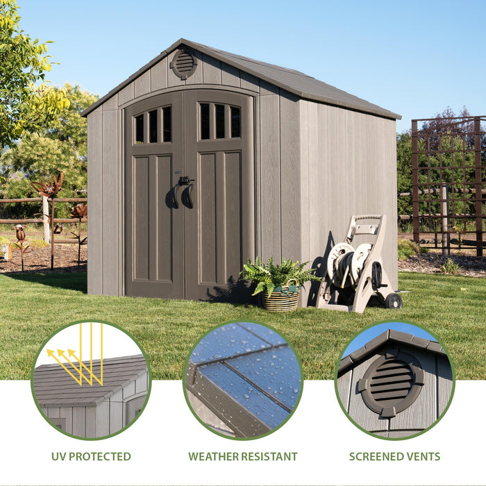 Storage shed featuring UV protection, weather resistance, and screened vents