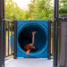 Child on the entrance of the tube slide of the Lifetime Adventure Castle playset.