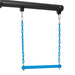Close-up of blue swing attachment on Lifetime Adventure Tower playset.