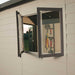 A Lifetime 11 Ft. X 11 Ft. Outdoor Storage Shed - 60187 window in a Lifetime shed.