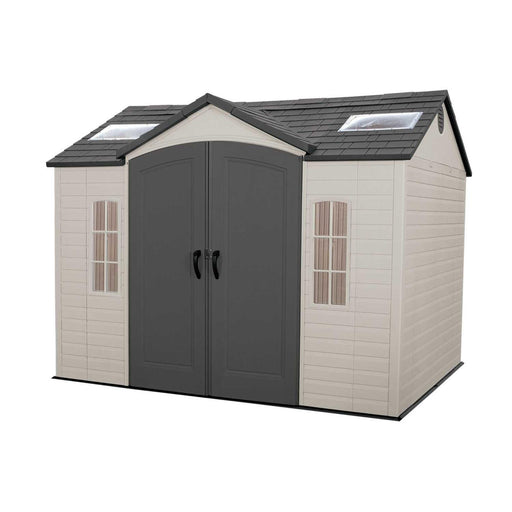 A Lifetime 10 Ft. X 8 Ft. Outdoor Storage Shed - 60005 on a white background.