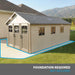 An image of a Lifetime 11 Ft. X 21 Ft. Outdoor Storage Shed - 60237 with the words foundation required.