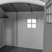 A Lifetime 10 Ft. X 8 Ft. Outdoor Storage Shed - 60333 with a door and a window.