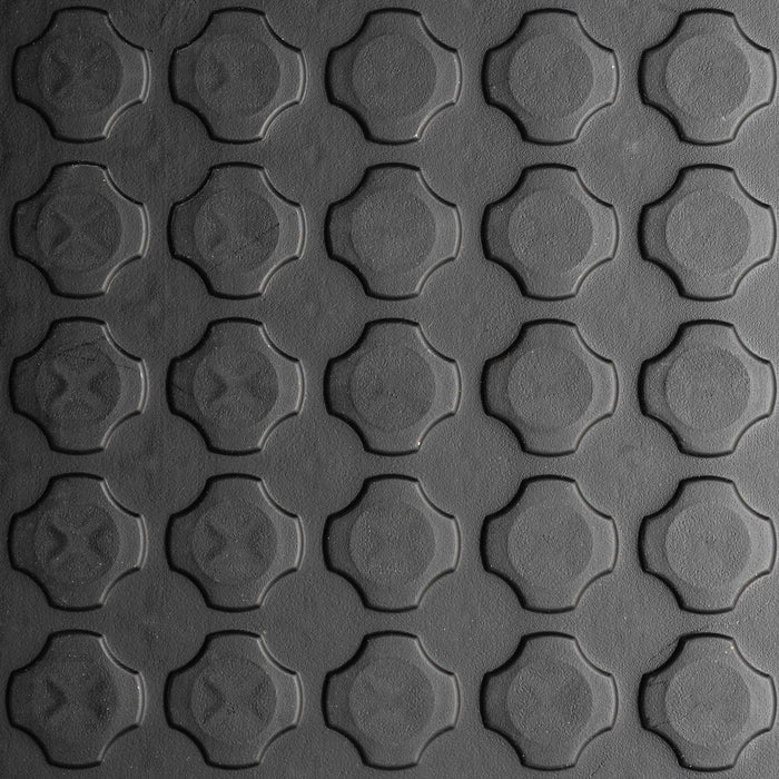 A black Lifetime tile with a pattern of hexagons on it.