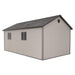A Lifetime 11 Ft. X 18.5 Ft. Outdoor Storage Shed - 60355 shed on a white background.