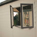 A Lifetime 11 Ft. X 18.5 Ft. Outdoor Storage Shed - 60236 with tools in it.