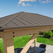 Roof details of the Yardistry Meridian Premium Cedar Gazebo.