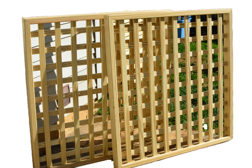 Two Amish Gazebos Patio Pergola Lattice Panels - ADD-ON Only screens in front of a house.