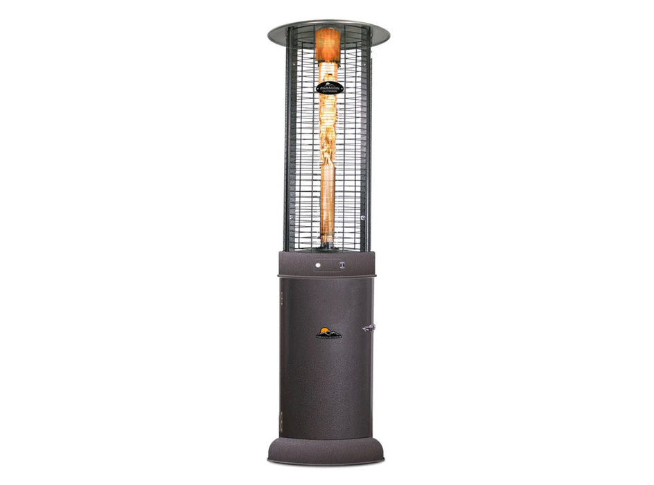 Silver Vein Paragon Outdoor Vulcan Flame Tower Heater with visible glowing heating filament