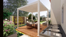 A 3d rendering of a patio with a Villa Pergola 