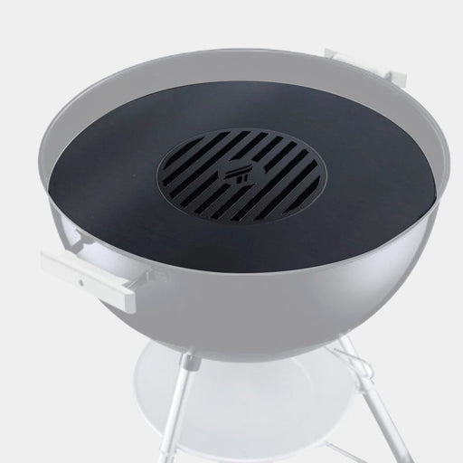Arteflame style round grill grate insert tailored for Weber grills, with a distinctive pattern for improved grilling.