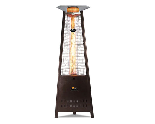 Paragon Inferno Flame Tower Heater in bronze with visible flame and brand logo.