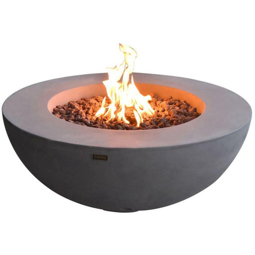 Elementi Bowl Fire Table with rocks on fire