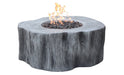 Elementi Manchester Fire Table - Grey with rocks on fire