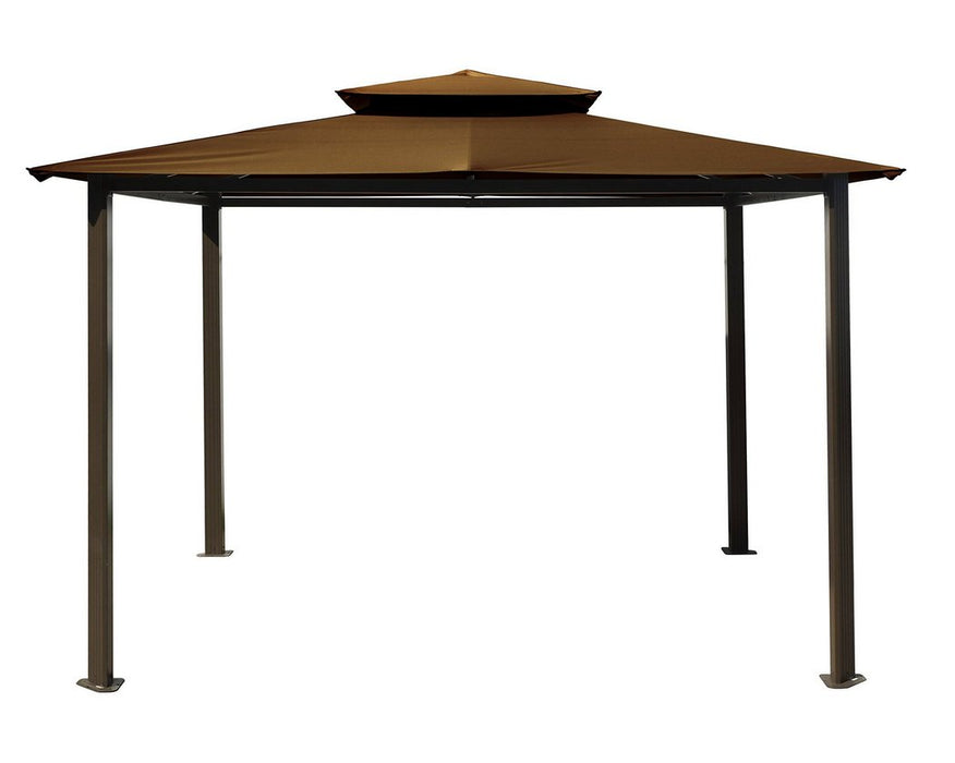 Isolated image of the Paragon Outdoor Barcelona Soft Top Gazebo with a cocoa canopy, displayed without a background.