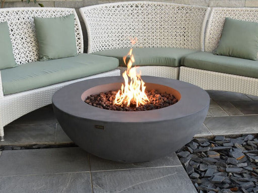 Elementi Lunar Bowl Fire Table with couch
