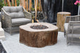 Elementi Fire Table - Redwood with chairs