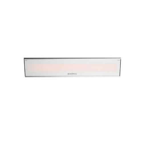Pristine white Bromic Heating Platinum Smart-Heat 3400w electric patio heater displayed on a white background, highlighting its clean, modern aesthetic.